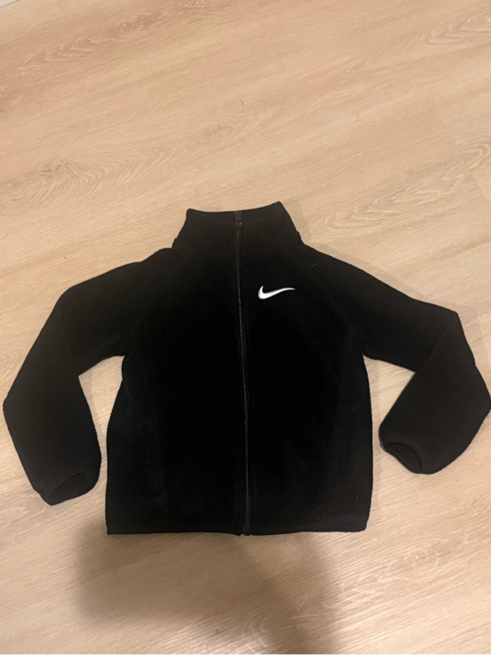 NIKE KIDS BOYS FLEECE ZIP UP JACKET, SIZE US 6 (5-6YRS), BLACK